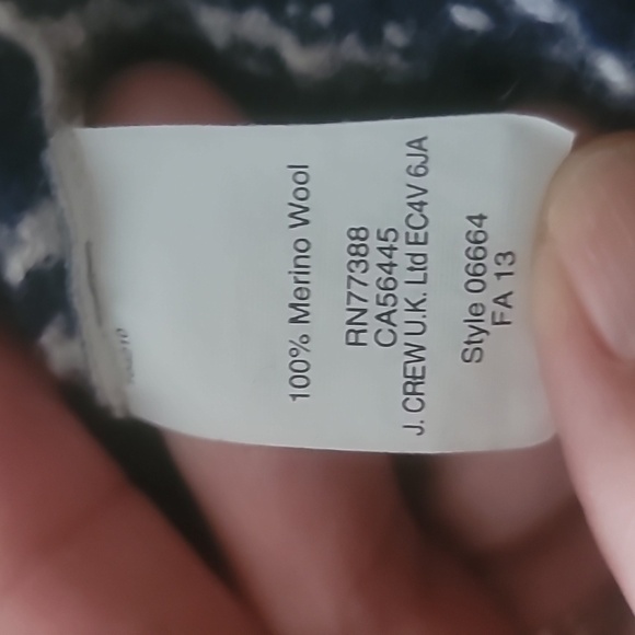 Madewell 100% merino wool blue off white button front cardigan size M ski winter - Picture 14 of 15